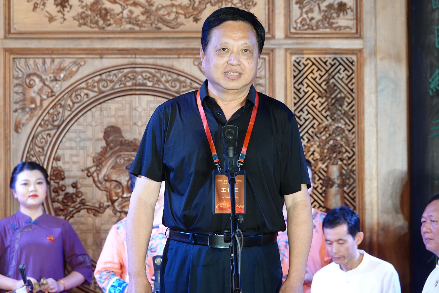 中国泉州市南音艺术家协会主席谢万智在“喜迎二十大  古乐献给党”——泉州市南音大会唱开幕式讲话