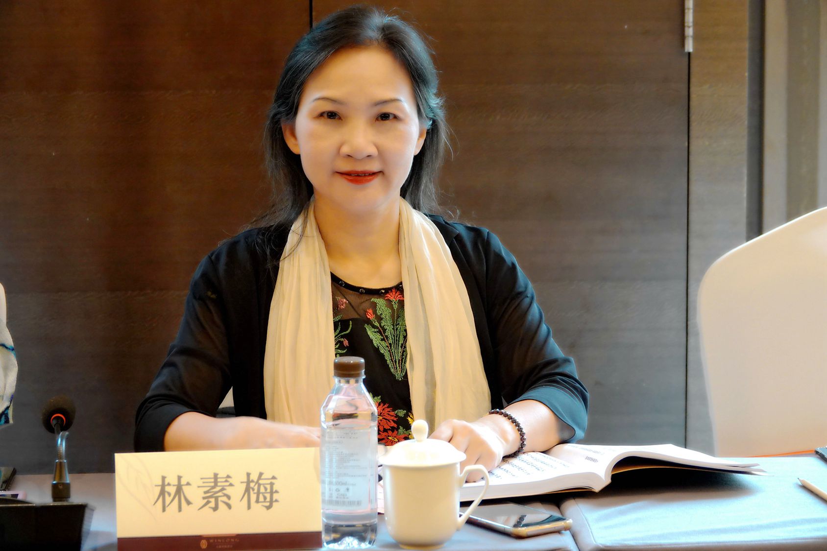 中国台北市两岸南管音乐推广协会理事长林素梅在国家级非遗传承人陈练传承南音80年专家座谈会发言